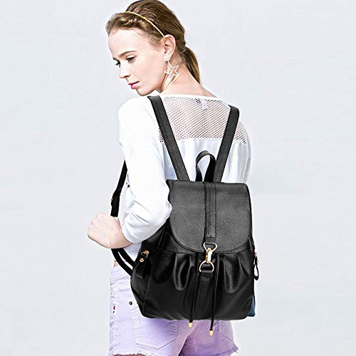 Mini Balabala Vendimia de la borla Bolsos Mochila para Mujer Talla nica Negro, 07 Negro