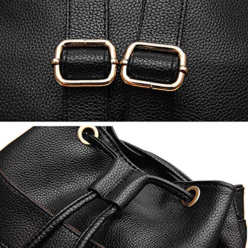 Mini Balabala Vendimia de la borla Bolsos Mochila para Mujer Talla nica Negro, 07 Negro