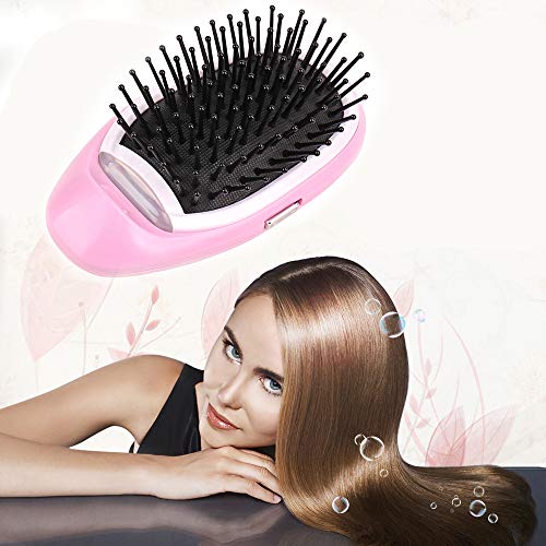 Mini cepillo alisador para cabello, portátil, iones negativos, antiestático, cabello recto, peine de masaje