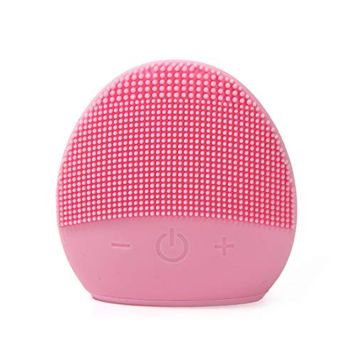 Mini cepillo de limpieza facial de silicona - Sistema de masajeador eléctrico y limpiador facial de silicona impermeable FEITA para todo tipo de piel (rosa)