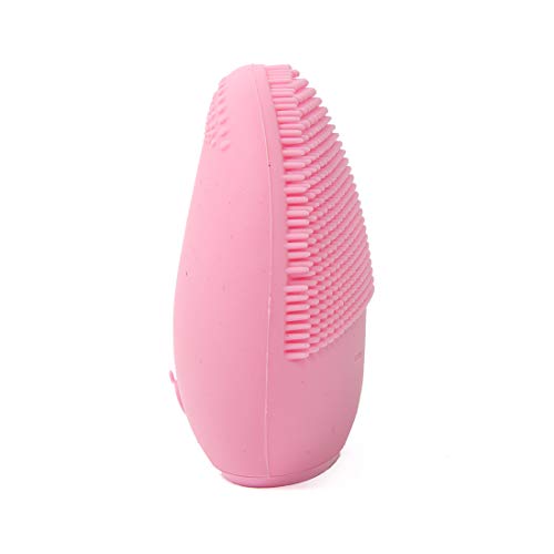 Mini cepillo de limpieza facial de silicona - Sistema de masajeador eléctrico y limpiador facial de silicona impermeable FEITA para todo tipo de piel (rosa)