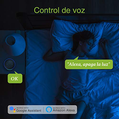 Mini Enchufe Inteligente Wifi con 2 Toma Controlar Individual, Monitor de Energía, Ahorrar Espacio, Compatible con Alexa/Google Home, Control Remoto, Horario, Gosund Seguro Diseño 2-1 Smart Plug