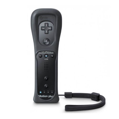 mini kitty 2 en 1 Motion Plus Mando y Nunchunk para Nintendo Wii/Wii u + Funda de Silicona - Negro