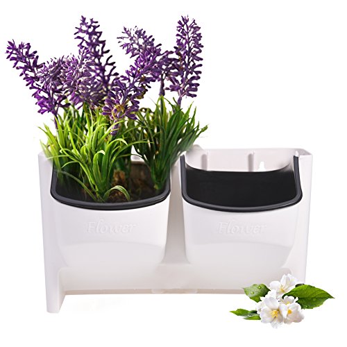 Mini Maceta Planta Suspendida Vertical Jardinería Apilable - Jardinera Maceta de Flores Soporte Planta para Verduras Frutas Exterior Interior (Color : Blanco)