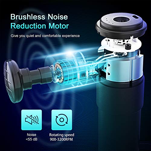 Mini Pistola de Masajeadora Muscular, ANLAN Masajeador de Tejido Muscular Profundo con 4 Niveles Ajustables y 4 Cabezas de Masaje, Ultra Silencioso, Pequeño y Portátil para Relajación Recuperación