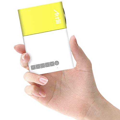Mini Proyector Portátil - Artlii Proyector para Movil, Recargable, Compatible con USB/HDMI/SD/AV, Regalo Infantil