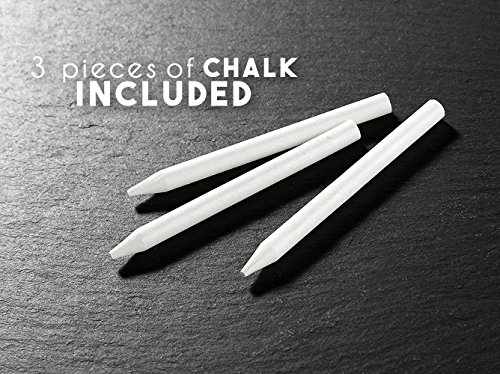 Mini tablas de pizarra para queso (juego de 6 piezas), tablas de charcutería, queso y carne, para uso doméstico, restaurante y café (3 tizas incluidas) – 6 x 0.1 x 8.75 pulgadas