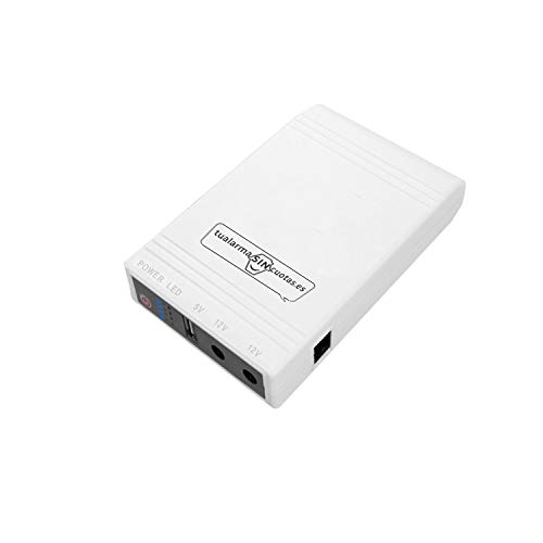 Mini UPS o Mini SAI con batería Interna de Gran Capacidad y Salidas 5V+12Vx2. Válido para routers, cámaras, alarmas, etc