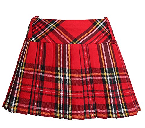 Minifalda tartán, de cuadros escoceses, plisada, 30,5 cm rojo rosso mujer: 12