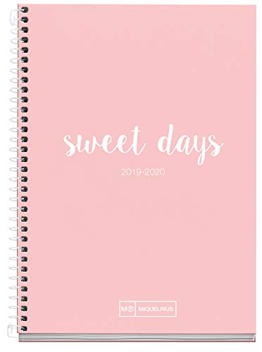 Miquelrius agenda escolar 2019 2020 semana vista lettering rosa español 117x174 mm