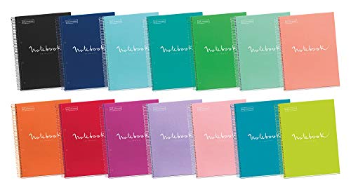 MIQUELRIUS - Cuaderno Notebook Emotions - 1 franja de color, A4, 80 Hojas cuadriculadas 5mm, Papel 90g, 4 Taladros, Cubierta de Cartón Extraduro, Color Melocotón