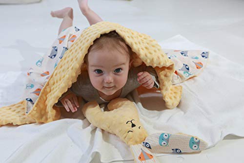 Miracle Baby Manta Bebe Algodón，Manta Coralina Bebe Algodón, Suave y Confortable,Swaddle Wrap Saco de Dormir para Niños110*140(Grande,Zorro)