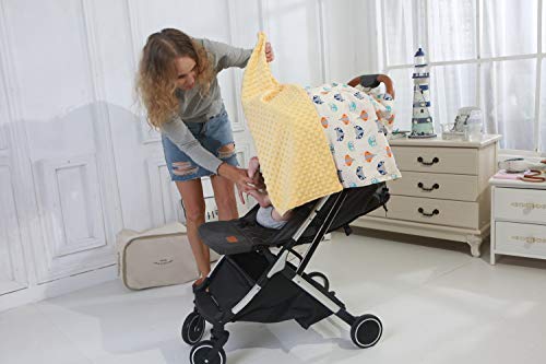 Miracle Baby Manta Bebe Algodón，Manta Coralina Bebe Algodón, Suave y Confortable,Swaddle Wrap Saco de Dormir para Niños110*140(Grande,Zorro)