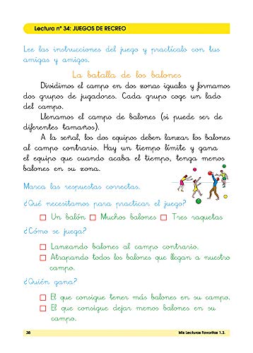 Mis lecturas favoritas 1.3 / Editorial GEU / 1º Primaria / Mejora la comprensión lectora / Recomendado como repaso / Con actividades sencillas