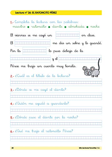 Mis lecturas favoritas 1.3 / Editorial GEU / 1º Primaria / Mejora la comprensión lectora / Recomendado como repaso / Con actividades sencillas