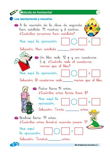Mis problemas favoritos 2.1 / Editorial GEU / 2º Primaria / Mejora la resolución de problemas / Recomendado como repaso / Con actividades sencillas