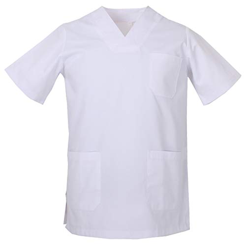MISEMIYA - Casaca Unisex MÉDICO Enfermera Uniforme Limpieza Laboral ESTÉTICA Dentista Veterinaria Sanitario HOSTELERÍA - Ref.817 - L, Blanco