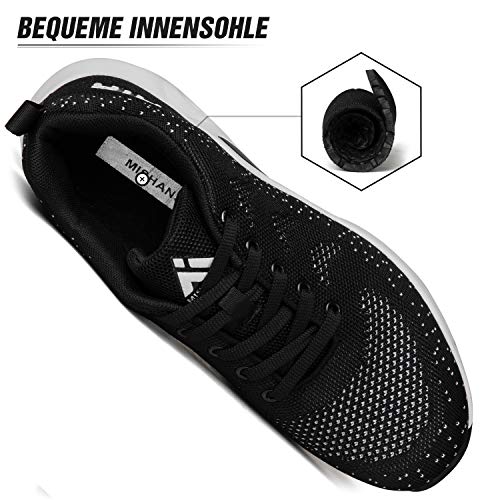 Mishansha Air Zapatos de Deportes Mujer Ligeros Zapatillas de Correr Femenino Respirable Calzado Fitness Jogging Sneakers Negro, Gr.36 EU