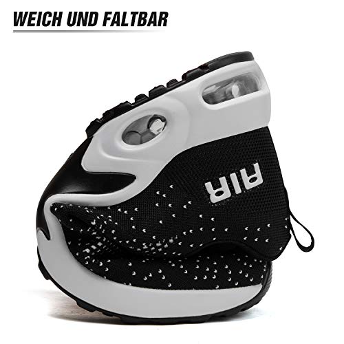 Mishansha Air Zapatos de Deportes Mujer Ligeros Zapatillas de Correr Femenino Respirable Calzado Fitness Jogging Sneakers Negro, Gr.36 EU