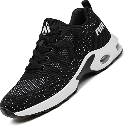 Mishansha Air Zapatos de Deportes Mujer Ligeros Zapatillas de Correr Femenino Respirable Calzado Fitness Jogging Sneakers Negro, Gr.36 EU