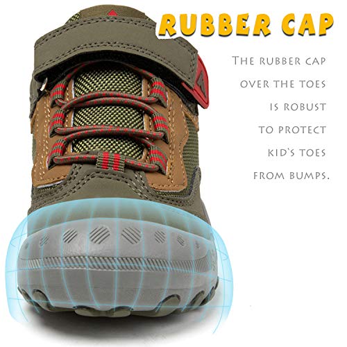 Mishansha Niños Zapatillas Senderismo para Montaña Trekking Trail Ligero Zapatos para Caminar Niña Velcro Calzado Correr Infantil Antideslizante Bambas Chicos(267 Verde, 27 EU)