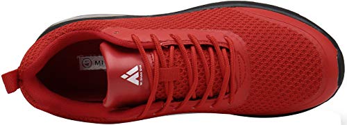 Mishansha Unisexo Low Top Zapatillas de Deporte Conveniente Cordones Hombre Mujer Calzado de Jogging Caminar Moda Ligero Zapatos Casuales Cómodos Plano Exterior Interior, Sneaker Rojo 43