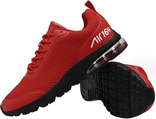 Mishansha Unisexo Low Top Zapatillas de Deporte Conveniente Cordones Hombre Mujer Calzado de Jogging Caminar Moda Ligero Zapatos Casuales Cómodos Plano Exterior Interior, Sneaker Rojo 43