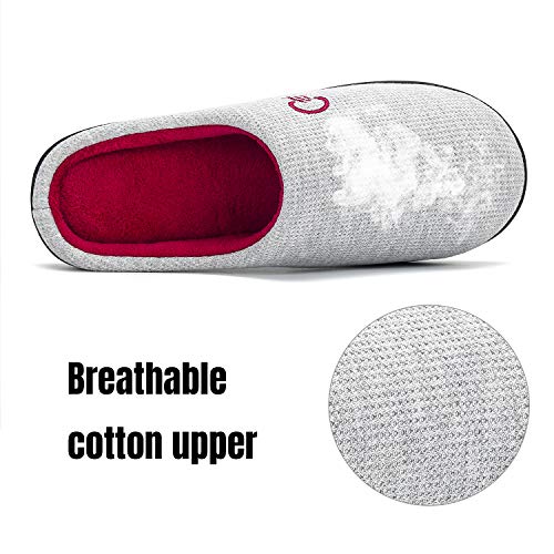 Mishansha Zapatillas de Estar por casa para Mujer Invierno Ultraligero cómodo y Antideslizante,Mujer Gris 38/39 EU