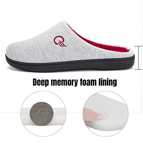 Mishansha Zapatillas de Estar por casa para Mujer Invierno Ultraligero cómodo y Antideslizante,Mujer Gris 38/39 EU