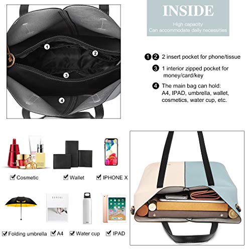 Miss Lulu Bolso de Mano Totes para Mujer Conjunto de 2 de Cuero de PU