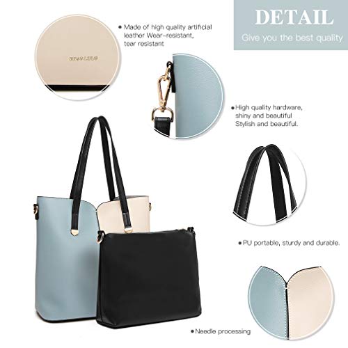Miss Lulu Bolso de Mano Totes para Mujer Conjunto de 2 de Cuero de PU