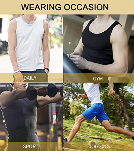 MISS MOLY Faja Reductora Camiseta de Tirantes Compresión para Hombre Chaleco Adelgazante Abdomen Camisa Moldeador Body Shaper Ropa Interior para Ocultar Ginecomastia Moobs