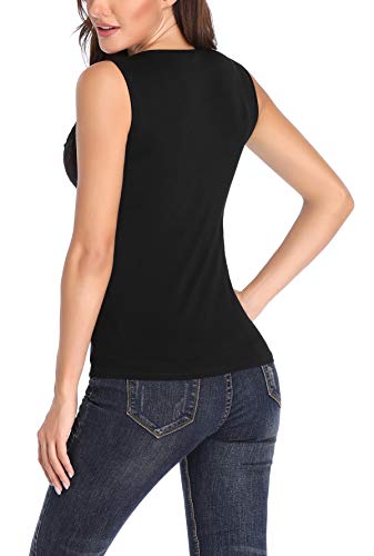 MISS MOLY Mujer Camiseta de Tirantes con Cuello en V Camisas Blusas Encaje Rojo XX-Large