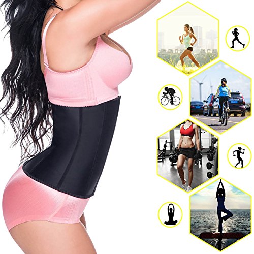 MISS MOLY Mujer Fajas Reductoras Waist Cincher Corsé Fajas Reductoras de Cinturón Firme de Formación Underbust Bustier para Mujer en Negro L