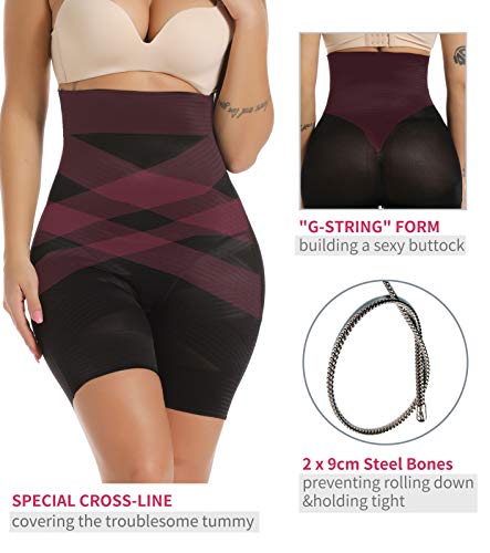 MISS MOLY Pantalones Moldeadora Braga Shapewear Sin Costuras Faja Reductora Adelgazante Braguita Cintura Alta Shaping Panty Butt Lifter Pantalón Elástico Invisible Body Shaper Lenceria para Mujer