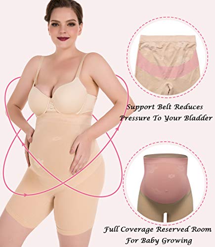 MISS MOLY Premamá Ropa Interior Braguitas Bragas Maternidad sin Costura Embarazada con Cintura Alta Apoyar el Abdomen Soporte Abdominal Faja de Maternidad