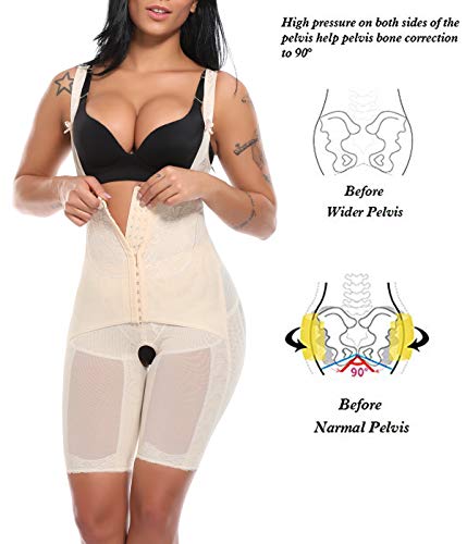 MISS MOLY Reductora de abdomen mujer reductora con gancho, cómodo y ligero Faja Buena figura inconsútil Beige XL