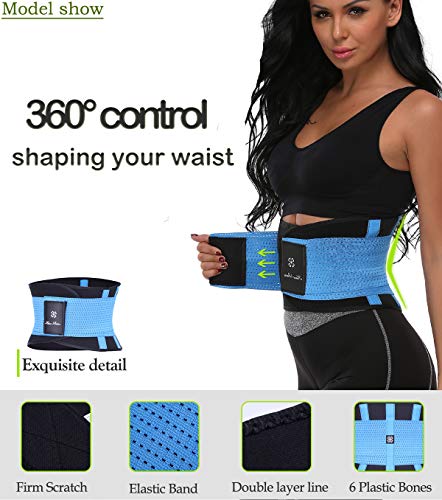 MISS MOLY Waist Shaper|Adelgazante Waist Trainer Training Corset Deportivo Shaper Moldeadora Faja Reductora Cintura Corsé Slimming Belt Negro/Rojo/Azul/Naranja
