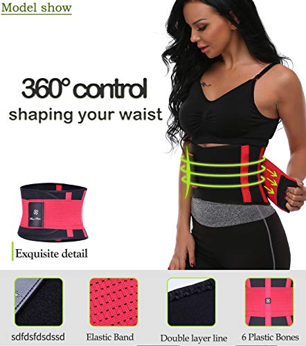 MISS MOLY Waist Shaper|Adelgazante Waist Trainer Training Corset Deportivo Shaper Moldeadora Faja Reductora Cintura Corsé Slimming Belt Negro/Rojo/Azul/Naranja