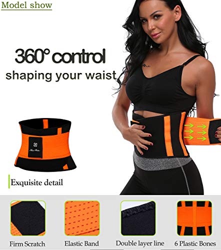 MISS MOLY Waist Shaper|Adelgazante Waist Trainer Training Corset Deportivo Shaper Moldeadora Faja Reductora Cintura Corsé Slimming Belt Negro/Rojo/Azul/Naranja