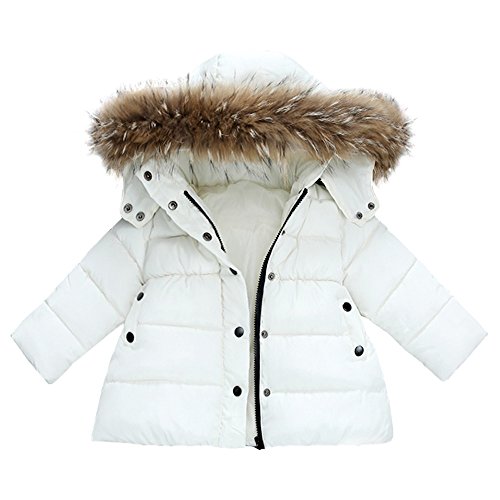 Mitlfuny Invierno Plumífero Acolchado Chaqueta Niñas Niños Bebé Algodón Abrigo con Capucha Cálido Manga Larga Color Sólido Plumas Ropa Cosiendo Unisex Arriba Grueso Capa de Plumón 1-3 Años Niña