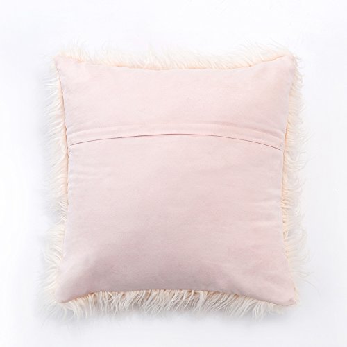 MIULEE Juego de 2 Funda de Almohada Cojines de Piel Decorativos, Cuadrados y Suaves, Cojines PeloPara la Decoración del Hogar Sofá Cama del18''x18'',Rosado 45 x 45 cm