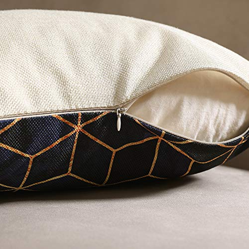 MIULEE Juego de 4 Lino Cojines Diamante 3D Funda de Cojín Almohada Caso de Decorativo Cojines para Sala de Estar sofá Cama18 x18 Pulgadas 45x45cm