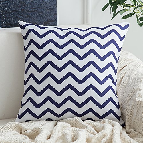 MIULEE Juego de 4 Lino Cojines Estilo Marino Funda de Cojín Almohada Caso de Decorativo Cojines para Sala de Estar sofá Cama18 x18 Pulgadas 45x45cm