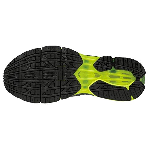 Mizuno Wave Prophecy 8, Zapatillas de Running para Hombre, Negro (Dark Shadow/Silver/Safety Yellow 05), 45 EU