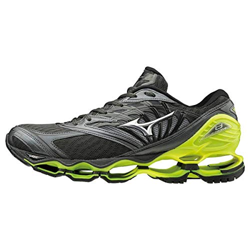 Mizuno Wave Prophecy 8, Zapatillas de Running para Hombre, Negro (Dark Shadow/Silver/Safety Yellow 05), 45 EU