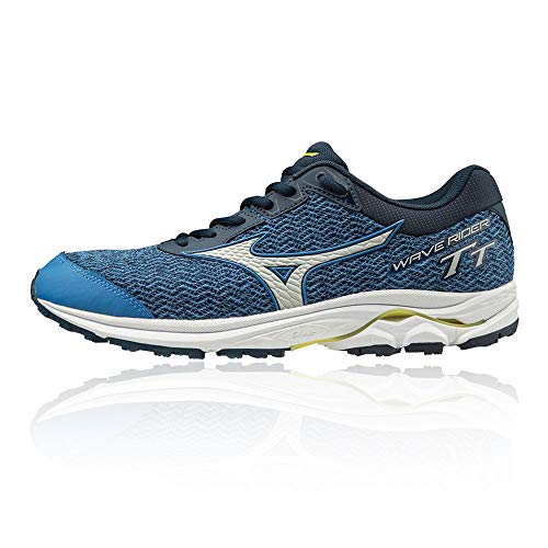 Mizuno Wave Rider TT Neutralschuh Herren-Blau, Dunkelblau, Zapatillas de Running Calzado Neutro para Hombre, Bleu Blanc, 43 EU