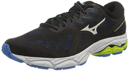 Mizuno Wave Ultima 11, Zapatillas para Correr de Carretera para Hombre, Negro/Blanco/Azul Diva, 42.5 EU