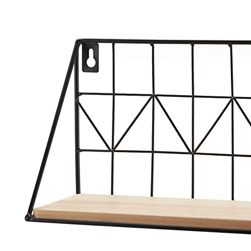 Mkouo Estanterías flotantes montadas en la Pared Juego de 2 estantes de Almacenamiento de Alambre de Metal rústico Estantes de exhibición Decoración para el hogar, 11 1/2 Pulgadas