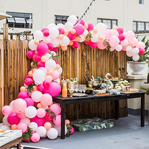MMTX 50 Piezas Globos de Confeti Globos de látex Blancos Globos de Helio Perla para Bodas, Fiestas, Propuestas, Navidad, Reuniones, Ceremonia y Cumpleaños Decoraciones de Fiesta (Rosa-1)